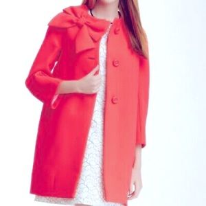 Pink Kate Spade ♠️overcoat w/ bow *Never worn*